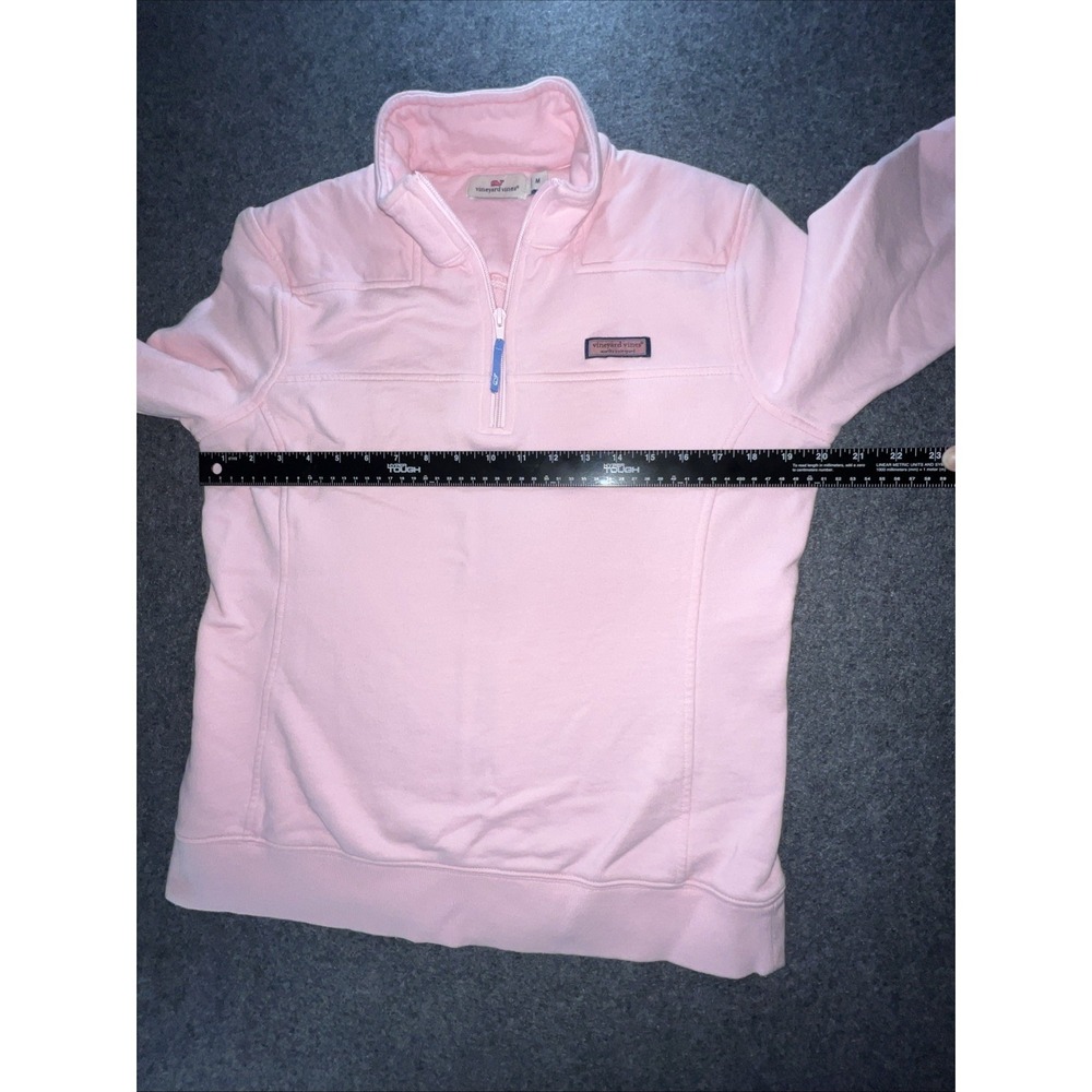 Vineyard Vines Pullover Womens M Pink Quarter Zip Fleece 100% Cotton Sweatshirt - Picture 5 of 11